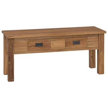 vidaXL Halbankjeje massief teakhout 90x30x40 cm, Huis en Inrichting, Verzenden, Nieuw