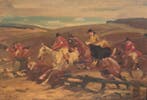 Angelo Jank (1868–1940) - Parforcejagd: Der Sprung