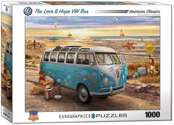 The Love & Hope VW Bus Puzzel (1000 stukjes) | Eurographics, Verzenden, Nieuw
