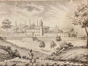 Italian School (XVIII) - View of an Italian villa