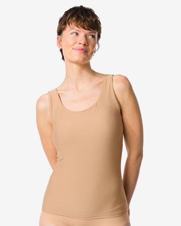 HEMA Dames bh hemd smoothing met ingebouwde cups beige, Verzenden, Beige