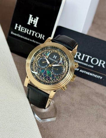 Heritor - Automatic Legacy - Day/Date - Gold/Black - Zonder, Nieuw