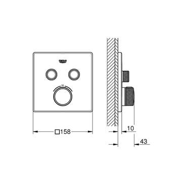 Inbouwkraan Grohe Grohtherm Smart Control Thermostaatkraan, Ophalen of Verzenden, Nieuw