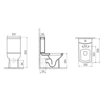 Toiletpot Staand Creavit Lara Achter Onder Aansluiting Wit, Doe-het-zelf en Verbouw, Sanitair, Ophalen of Verzenden, Nieuw