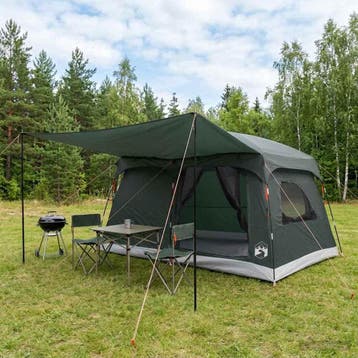 vidaXL Gezinstent met dak Legergroen 320 x 210 x 180 cm, Verzenden, Nieuw, Tot en met 2