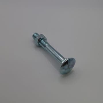 Slotbout met moer M8x60 verzinkt (100st), Ophalen of Verzenden, Nieuw, Bouten of Moeren