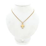 Bicolor gouden hanger van een kruis (Hanger of bedel), Sieraden, Tassen en Uiterlijk, Bedels, Ophalen of Verzenden, Gebruikt, Goud