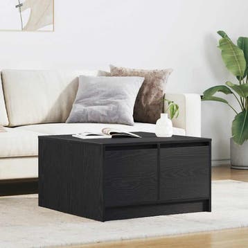 vidaXL Salontafel met lades 70,5x70x40 cm zwart eikenkleurig, Huis en Inrichting, Tafels | Salontafels, Verzenden, Nieuw, Overige houtsoorten