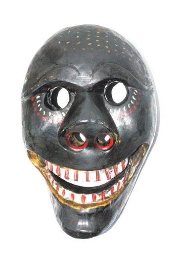 Een oudere, grote dansmasker Skull Citipati 36 cm Ritueel
