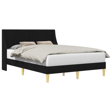 vidaXL Bedframe 202 x 164 x 96 cm aansluitplaat, Verzenden, Nieuw, Zwart, Stof