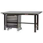 Werkbank zwart 200 cm met zinken werkblad en, Doe-het-zelf en Verbouw, Werkbanken, Ophalen of Verzenden, Nieuw