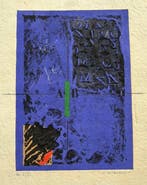 James Coignard (1925-2008) - Composition au bleu (A B), Antiek en Kunst