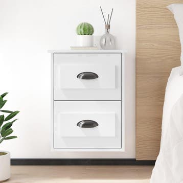 vidaXL Nachtkastjes 2 st wandgemonteerd 41,5x36x53 cm, Minder dan 45 cm, Verzenden, Nieuw, Minder dan 55 cm