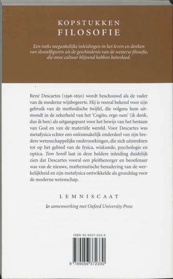 Descartes / Kopstukken Filosofie 9789056372330 Tom Sorell, Boeken, Verzenden, Zo goed als nieuw, Tom Sorell