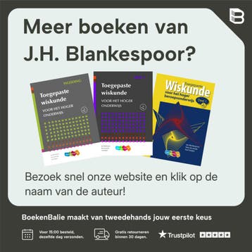 Toegepaste wiskunde voor het hoger onderwijs - deel 2 /, Boeken, Verzenden, Zo goed als nieuw, J.H. Blankespoor