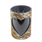 windlicht koe hart bruin/wit 20cm, Verzenden, Nieuw
