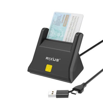 Rixus RXCR34 Desktop Smartcardlezer Zwart, Verzenden, Nieuw