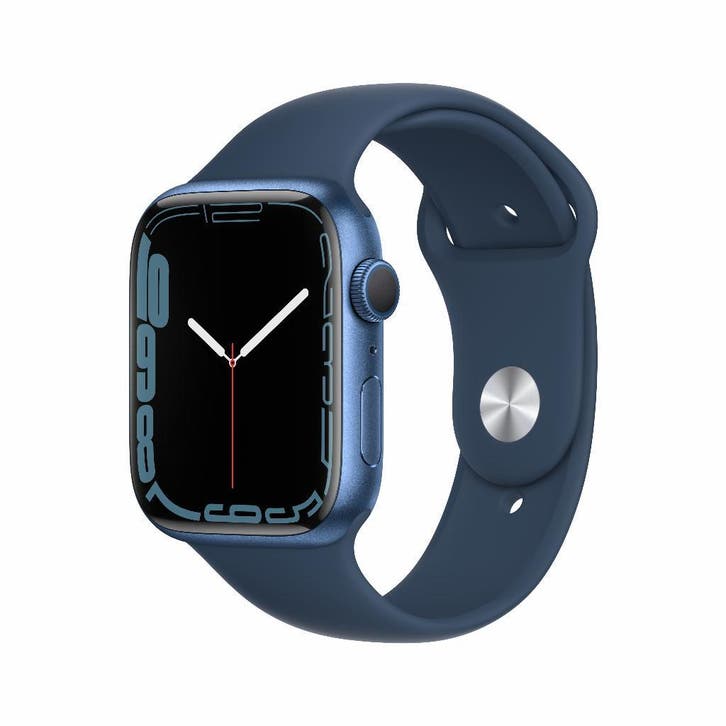 Refurbished Apple Watch Series 7 45 mm, Sieraden, Tassen en Uiterlijk, Smartwatches, iOS, Waterdicht, Blauw, Verzenden