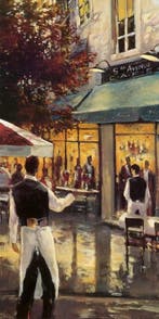 Kunstdruk Brent Heighton - 5th Ave Cafe 40x80cm, Verzenden, Nieuw