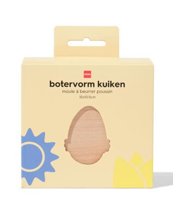 HEMA Botervorm kuiken 10x10.5cm hout van €9.99 voor €5 sale, Diversen, Pasen, Verzenden, Nieuw