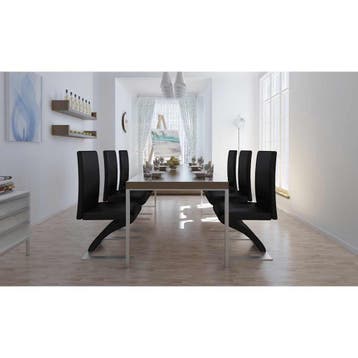 vidaXL Eetkamerstoelen 6 st kunstleer zwart, Verzenden, Nieuw, Zwart