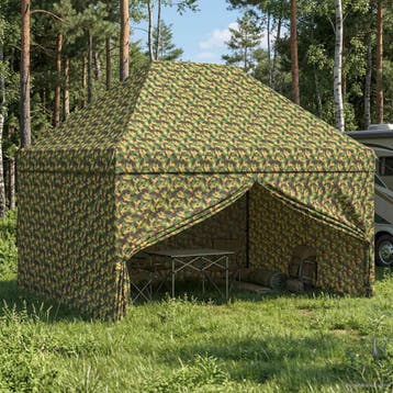 vidaXL Tent met 4 Zijwanden 2,95 x 4,1 m Leger Camouflage, Verzenden, Nieuw