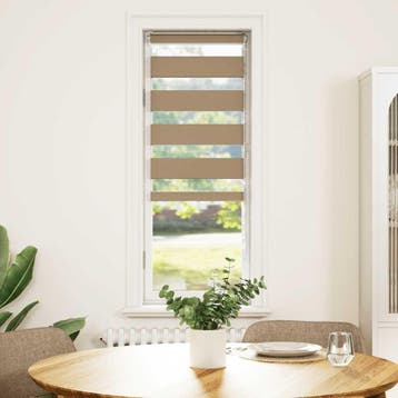 vidaXL Zebra Blind 45x100 cm stofbreedte 40,9 cm polyester, Verzenden, Nieuw, Bruin
