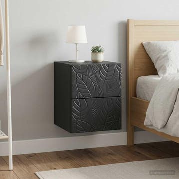 vidaXL Wandbeugel Bedkast 2 st Zwart 34,5 x 33 x 40 cm, Minder dan 45 cm, Verzenden, Nieuw, Minder dan 55 cm