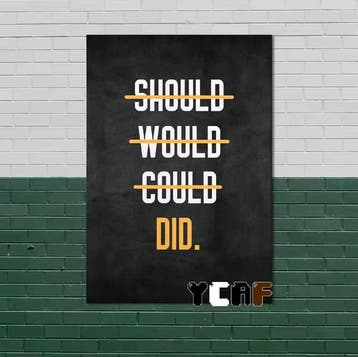 Motiverende Gym Quote Poster Zwart Wit Canvas Wanddecoratie, Verzenden, Nieuw