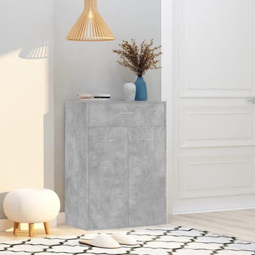 vidaXL Schoenenkast 60x35x84 cm bewerkt hout betongrijs, Verzenden, Nieuw