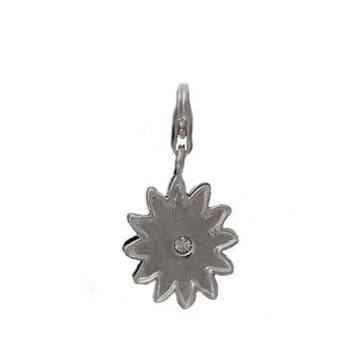 Zon met Strass 925 Sterling Zilveren Bedel met karabijnsl..., Ophalen of Verzenden, Nieuw, Bedel
