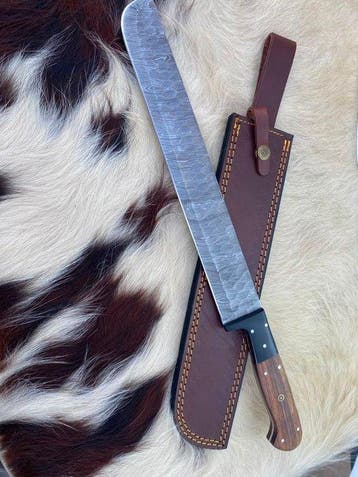 Keukenmes - Grote Bowie-stijl jachtmes – gebogen