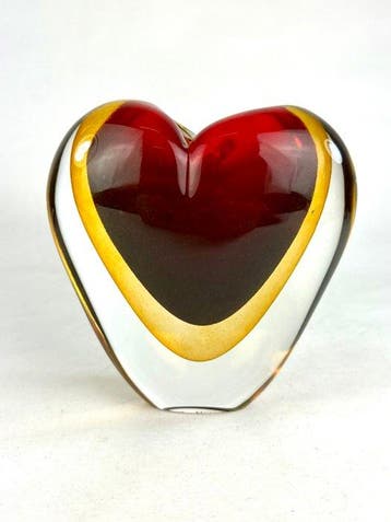 Oball - Vaas - Sommerso - Muranoglas - Cuore Rosso Ambra