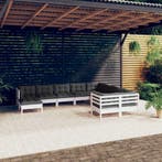 vidaXL 10-delige Loungeset met kussens grenenhout wit, Verzenden, Nieuw, Loungeset