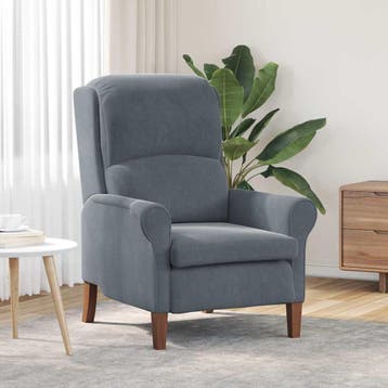 vidaXL Fauteuil Donkergrijs Fluweel, Huis en Inrichting, Verzenden, Nieuw