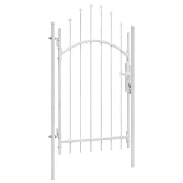 vidaXL Tuinpoort Woerden staal 1x2,45 m wit, Verzenden, Nieuw