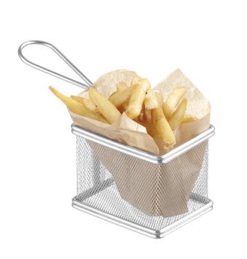 Frituurmandjes | miniaturen | stapelbaar | RVS HorecaTraders, Verzenden, Nieuw in verpakking