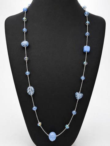 Murano-glas, Zilver - Halsketting - zilveren Murano-glas