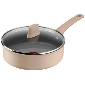 Tefal Tefal hapjespan Ø24cm keramisch PFAS-vrij met deksel, Verzenden, Nieuw
