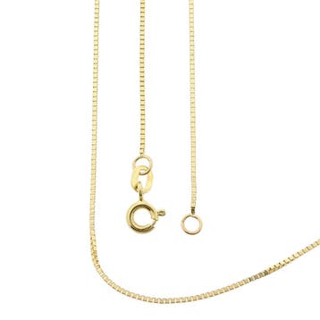 Gouden venetiaanse schakelketting; 14 karaat; 61 cm, Ophalen of Verzenden, Gebruikt, Goud, Goud