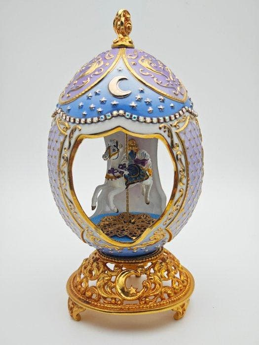 Fabergé ei - House of Fabergé Carrouselpaard Muziek-ei -, Antiek en Kunst, Curiosa en Brocante