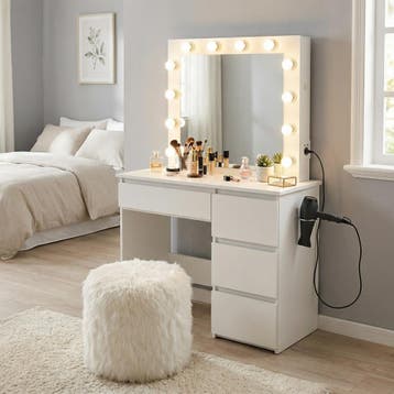 Kaptafel Wit MDF 140x94cm | LED | USB | OP=OP, Ophalen of Verzenden, Nieuw, Moderne stijl