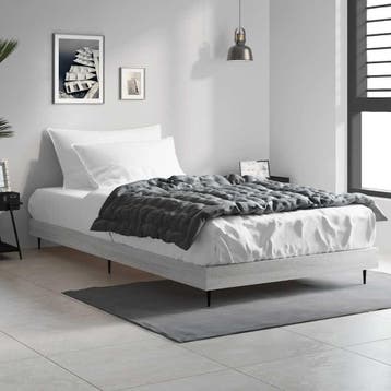 vidaXL Bedframe bewerkt hout grijs sonoma eikenkleurig, 90 cm, Eenpersoons, Verzenden, Nieuw