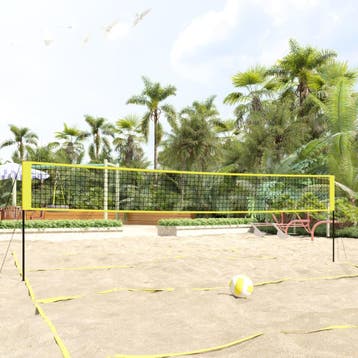 vidaXL Volleybalnet 823x244 cm PE-stof geel en zwart, Verzenden, Nieuw