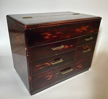 Naaidoos - Hout, lak - Japanse Haribako Vintage