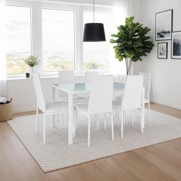 Eetkamerstoelen, kunstleer - wit, Set van 4, Huis en Inrichting, Stoelen, Verzenden, Nieuw