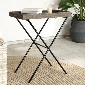 vidaXL Dienbladtafel inklapbaar 65x40x75 cm poly rattan, Verzenden, Nieuw