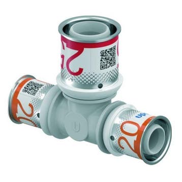 Uponor S-Press Plus PPSU perskoppeling Ø20x25x20 T-stuk, Verzenden, Nieuw