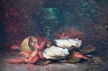 Hubert Bellis - (1831-1902) - Stilleven met oesters en