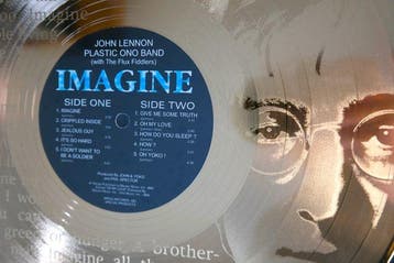 John Lennon, 24-carat gold-plated LP of “IMAGINE” - Album -, Cd's en Dvd's, Vinyl Singles, Nieuw in verpakking